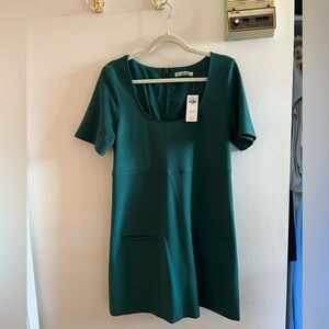 Abercrombie & Fitch Green Short Sleeve Dress with Pockets Large